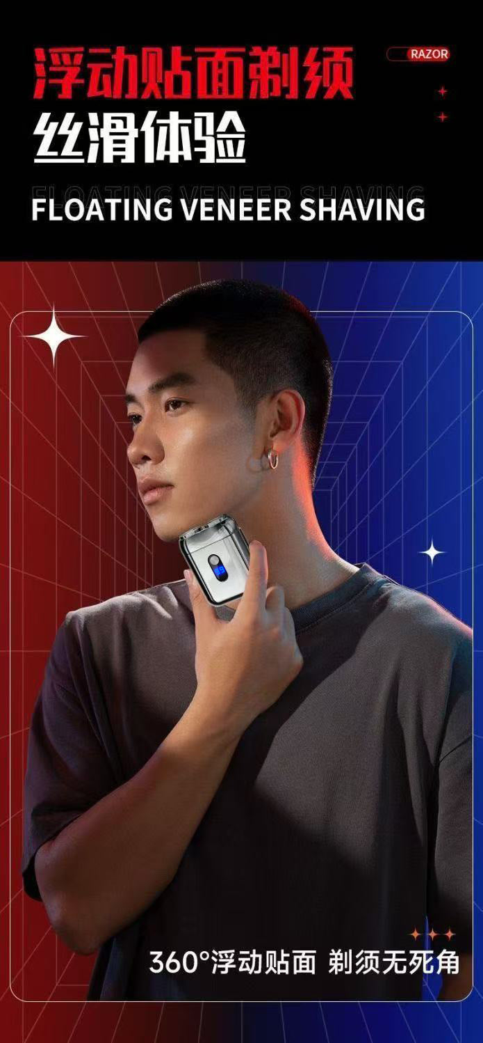 Cross-border Portable Two-head Double-head Magnetic Rechargeable Razor Men's Full-body Washable Electric Shaver Super Clean