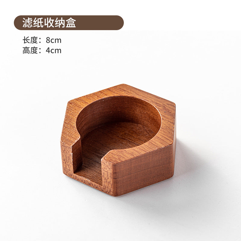 Round Italian Coffee Extraction Filter Paper Storage Sabri Wood Solid Wood Storage Base 58/53/51mm Universal