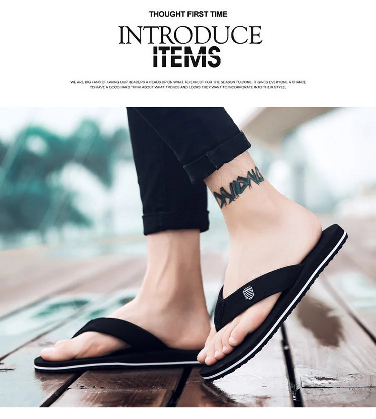 Factory wholesale summer men's beach shoes flip-flops leisure trend sandals wholesale pinch feet non-slip foreign trade explosions