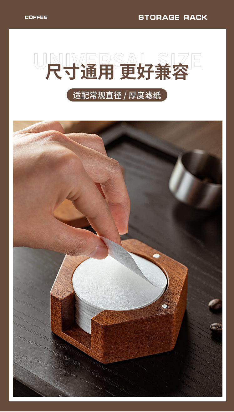 Round Italian Coffee Extraction Filter Paper Storage Sabri Wood Solid Wood Storage Base 58/53/51mm Universal