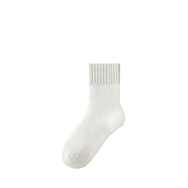 Cashmere Socks Women's Autumn and Winter Mid-tube Wool Socks for Warm Feet Thickened Warm Boneless Moon Socks Winter fleece-lined Floor Socks