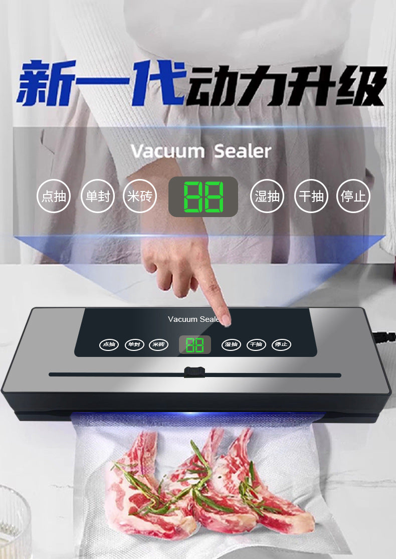 Vacuum Sealing Machine Packaging Fresh-keeping Machine Small Household Vacuum Food Air Sealing Machine] Fully Automatic Plastic