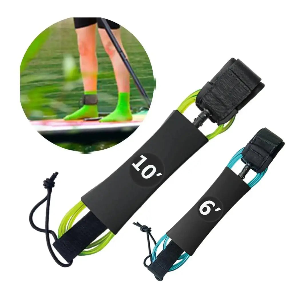 6-10ft Surf Leash Stainless Swivels Inflatable Paddle Board Longboard Foot Rope SUP Board Surf Leg Rope TPU Surf Accessories