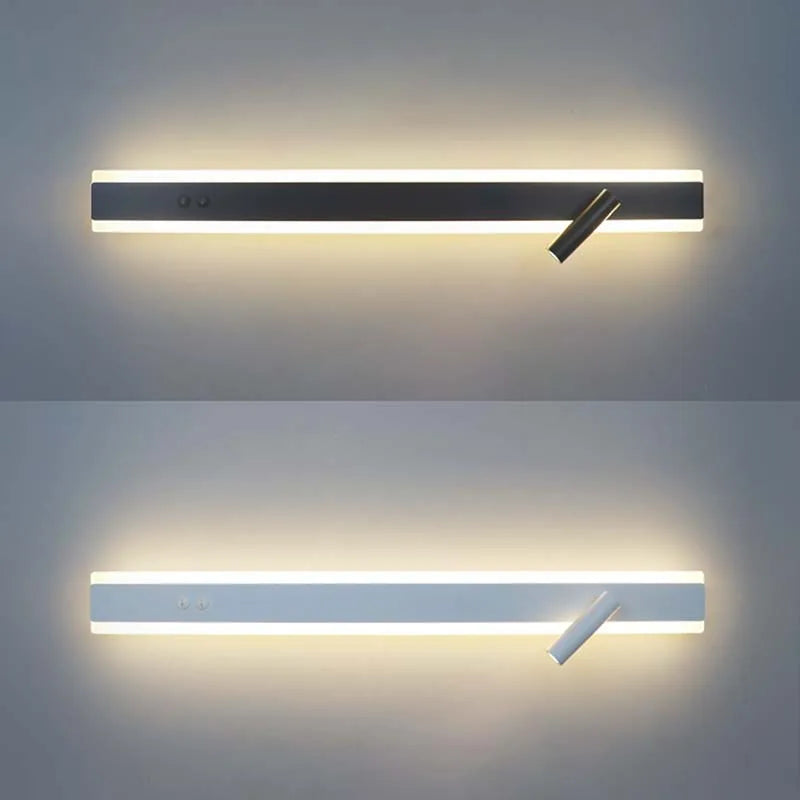 Modern LED line wall lamp indoor with switch rotating wall lamp simple living room bedroom bedside atmosphere lamp home light