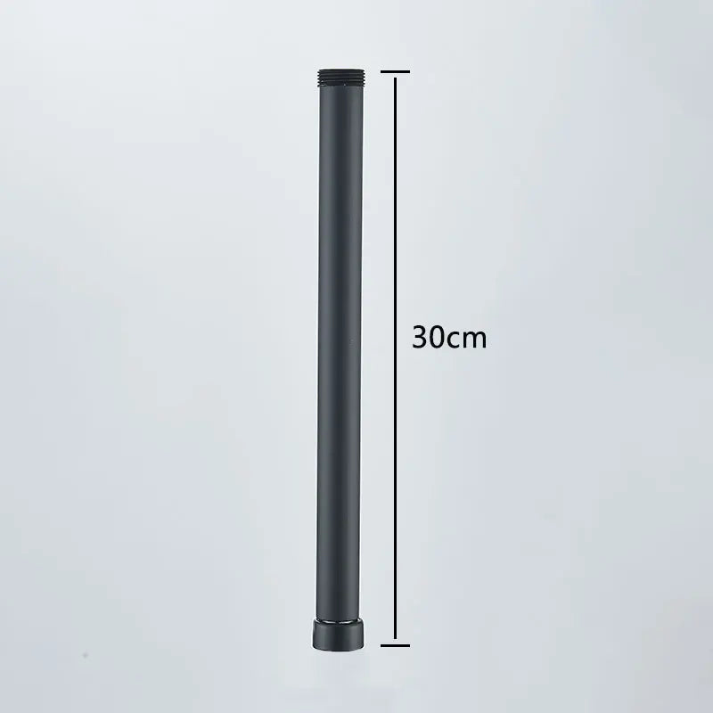30/40cm Square Round Extension Tube For Bathroom Shower Faucet Black General Interface Extension Tubes Extend Pipe