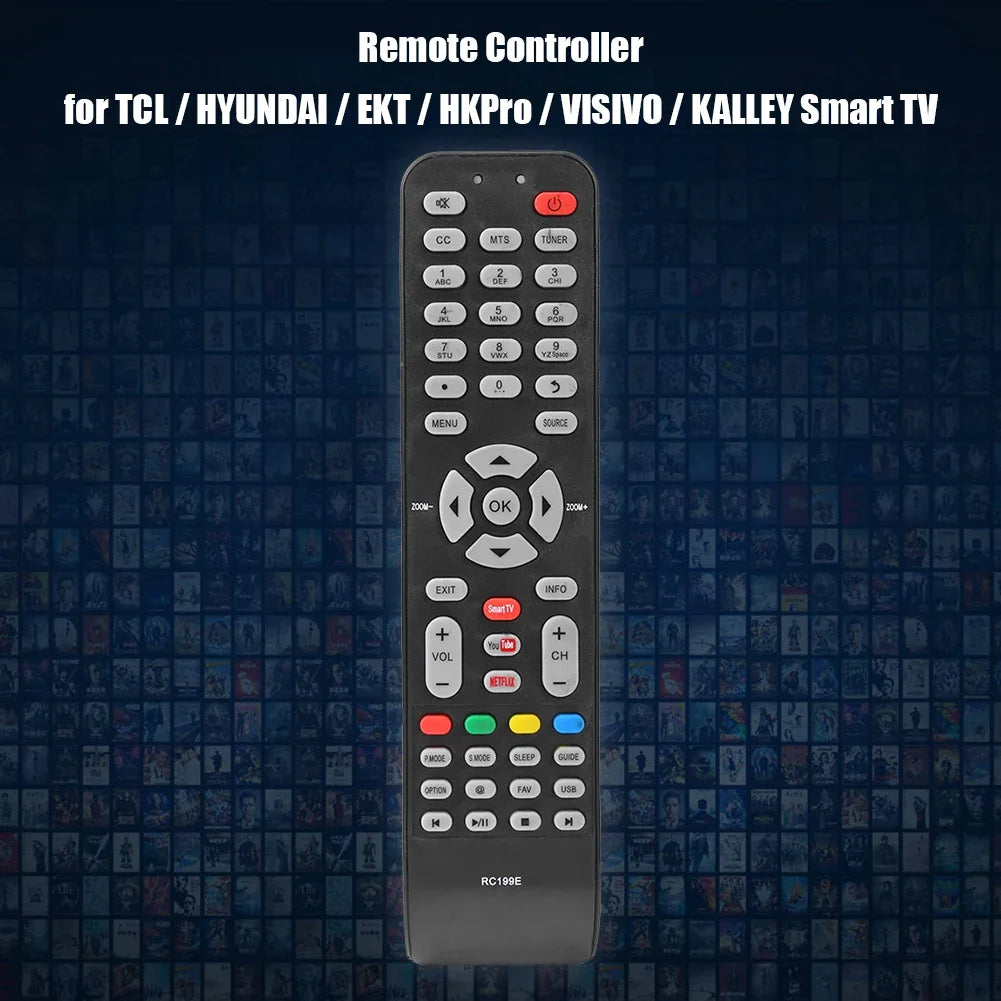 Plastic Television Remote Control Replacement Parts Smart Television Remote Control Accessories for TCL/HYUNDAI/EKT/HKPro/VISIVO