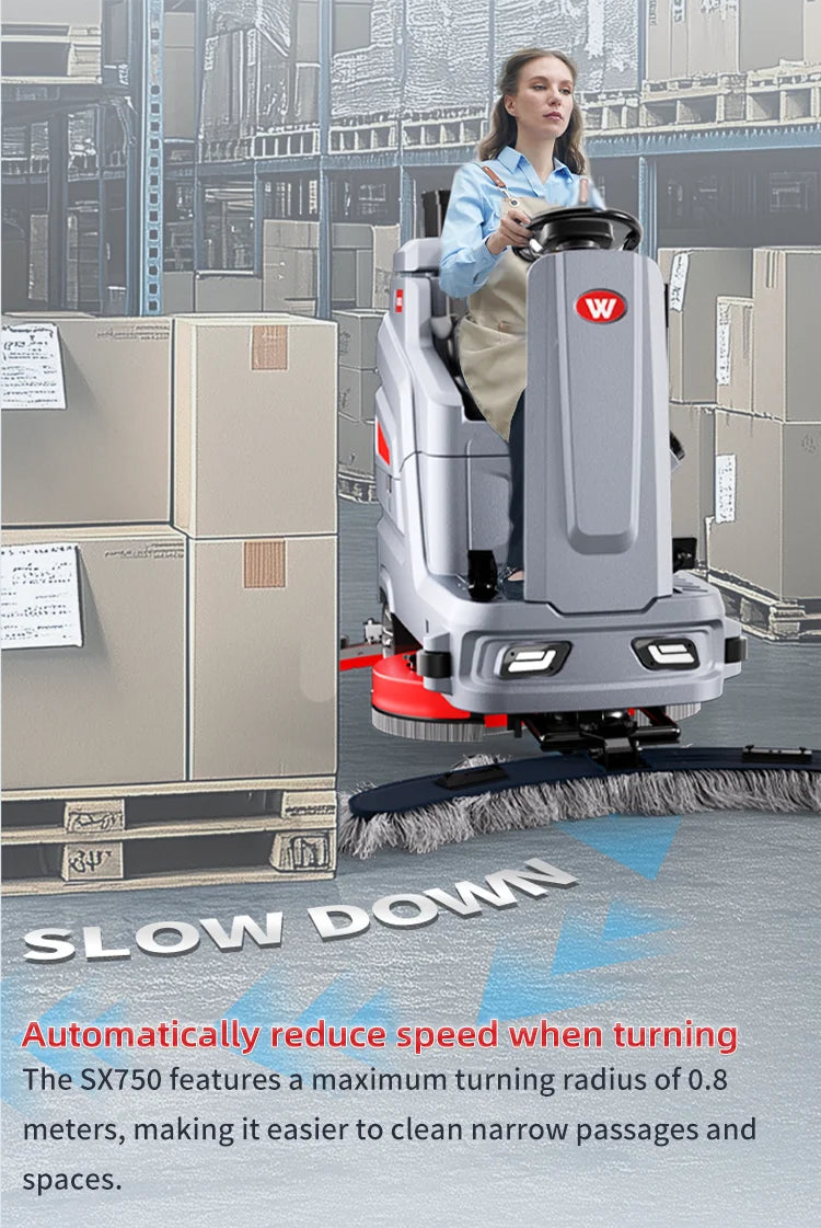 Ride on Floor Scrubber Commercial Scrubbing Machine Electric Cleaning Floor Scrubber Machine