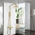 KEMAIDI Bathroom Thermostatic Bathtub Shower Faucet Golden Plated  Rainfall 3 Ways Shower Head Mixer Shower Faucets Set
