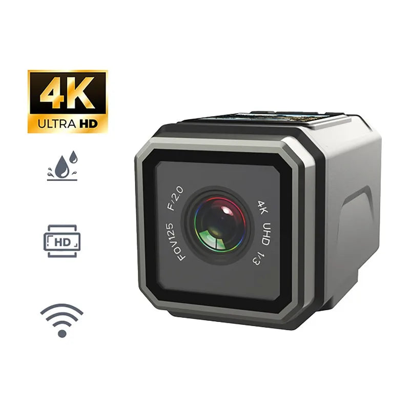 HD 4K Action Camera Wireless Wi-Fi Mini Outdoor Sports Cam Waterproof Multi-Function Cycling Recorder Wearable Helmet Cam