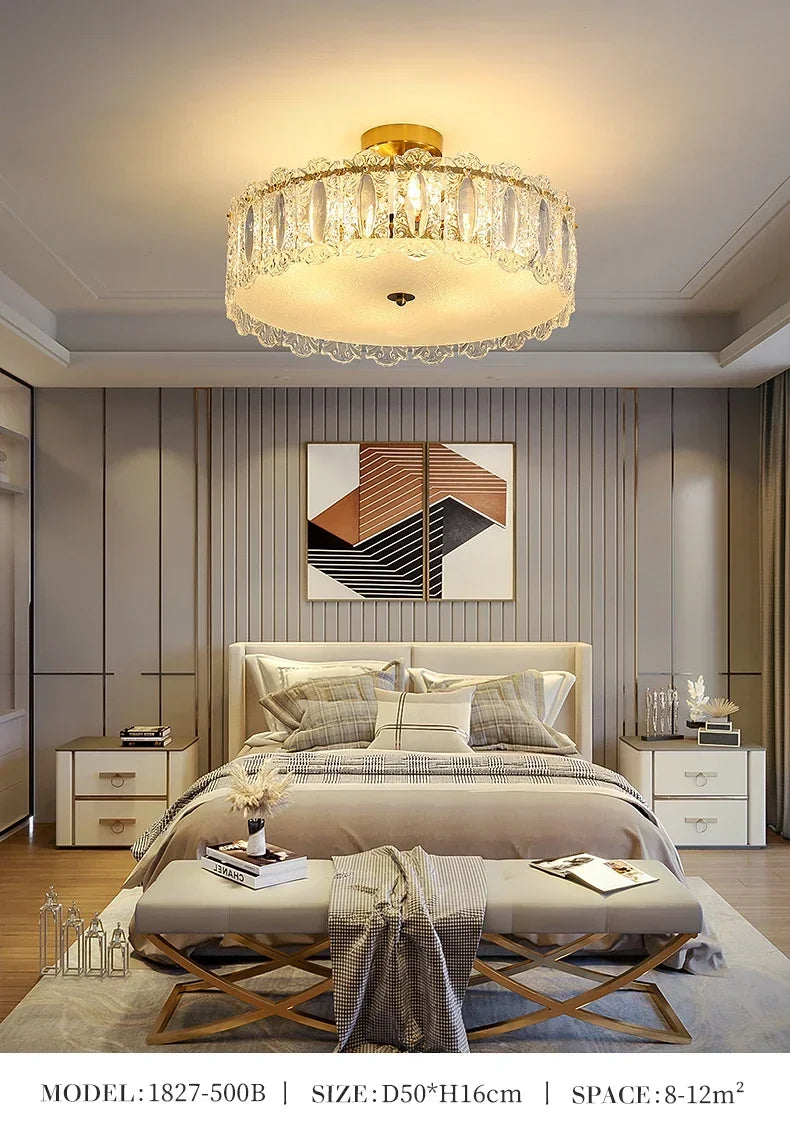 Modern Light Luxury French Living Room Chandelier Romantic  Bedroom Ceiling Lamp Dining Table Decor Hanging Light Lustre Fixture