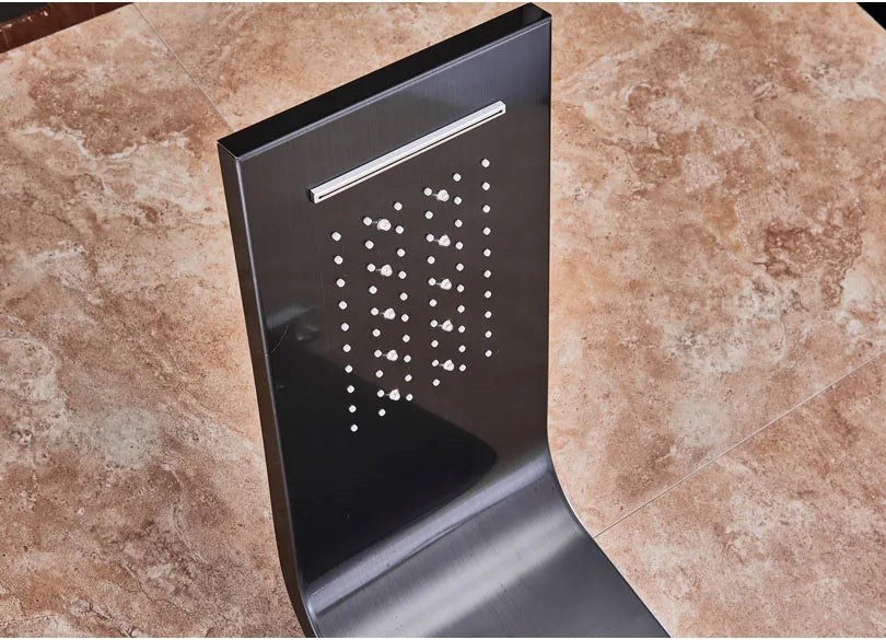 LED Light Bathroom Shower Panel Intelligent LCD Shower Column System with 6 Modes Rain Waterfall Massage Jet Bath Mixer Tap