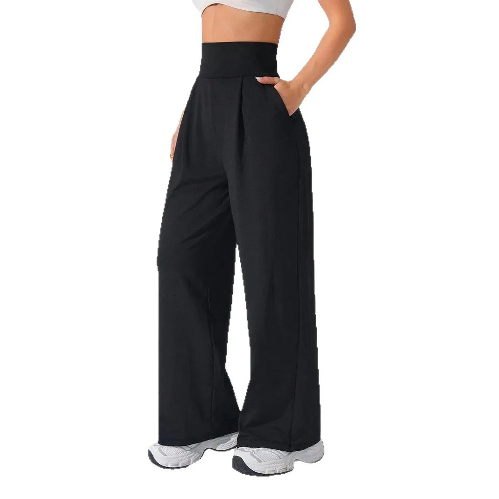 High Waist Straight Leg Yoga Pants Women Spring Summer Wide Leg Naked Feel GYM Leggings Woman Soft Pilates Running Sport Trouser