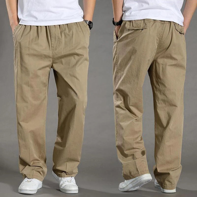Men's Youth Casual Work Outdoor Hiking Straight Mid Waist Street Style Cargo Pants
