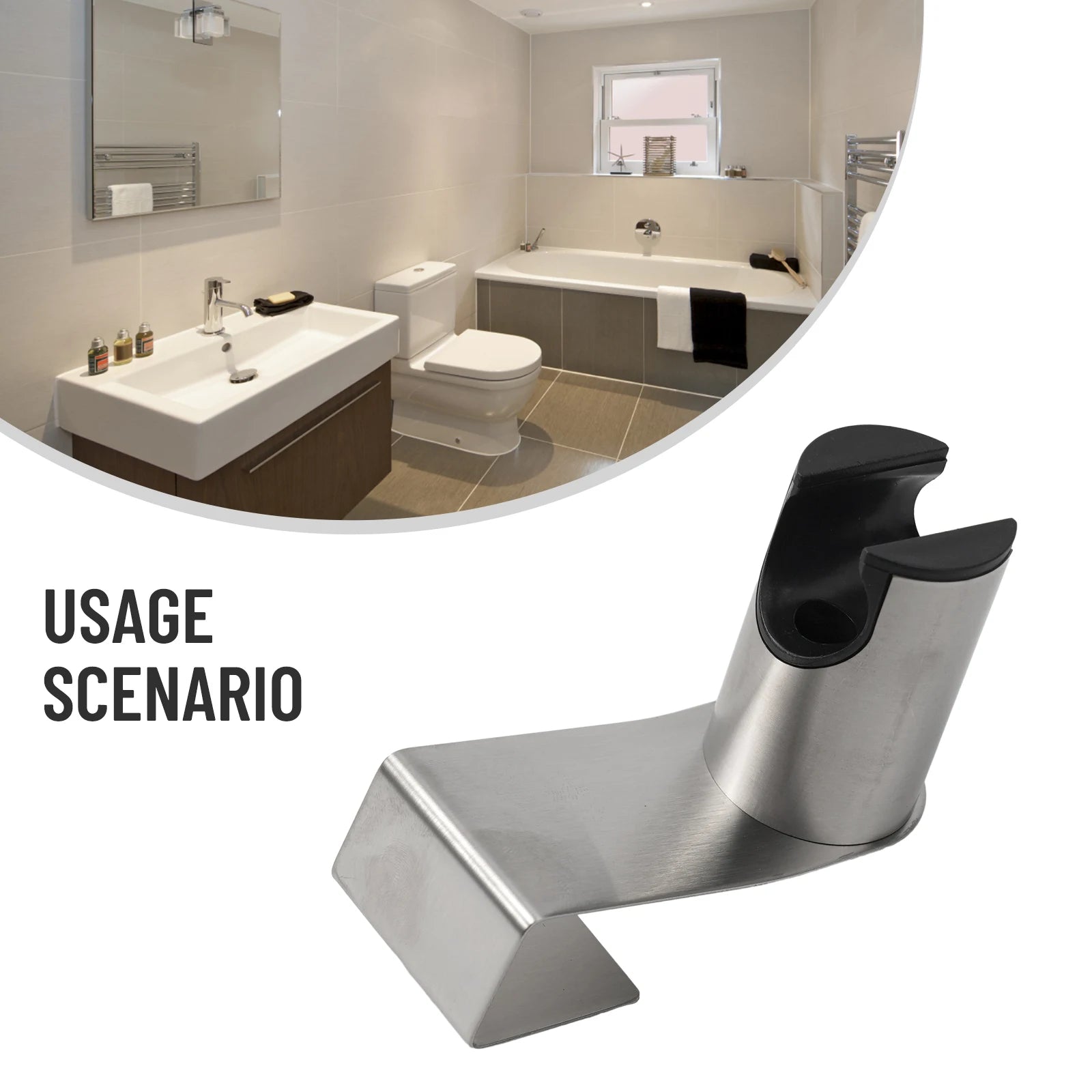 Bidet Sprayer Holder for Toilet Bathroom in Brushed Nickel Stainless Steel with Dual Mount Capability for Wand Use