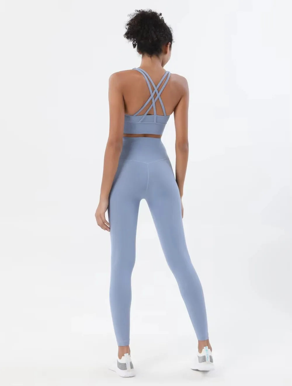 Women's 2 Piece Sports Set - High Waist Booty-Lifting Leggings with Back Pocket & Sports Bra Yoga/Gym/Running Workout Outfit