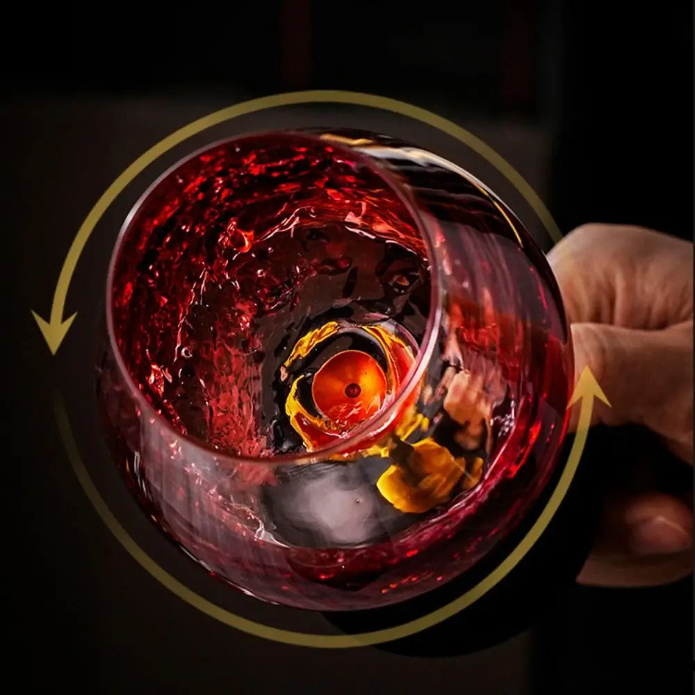 Unique Clear Rotating Glass Wine Glasses 500ml Thickened Base Crystal Goblet Ergonomic Holder Wine Decanter Glass Cup Whiskey