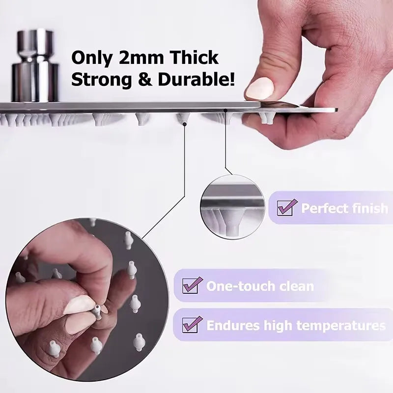 Rainfall Shower Head 12/10/8 Inch Waterfall Shower Ultra Thin 201 Stainless Steel Square Rain Showerheads Bathroom Accessories