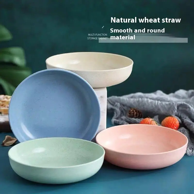5pcs/set Vegetable Plate Tableware Plate Nordic Wheat Straw Plate Fruit Plate