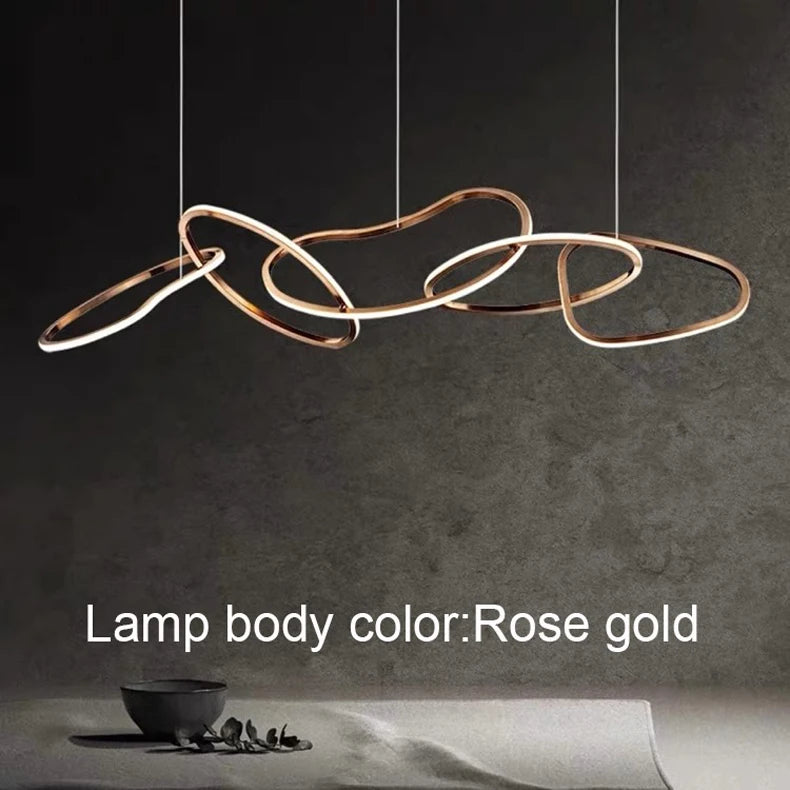 Light luxury LED lustre pendant lights hanging lamps black gold rose gold light for indoor bedroom dining table light fixture