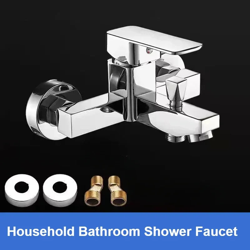 Shower Faucet Wall Mounted Bathroom Bathtub Faucets Shower Set Single Handle Hot and Cold Mixing Valve Tap Shower Accessories