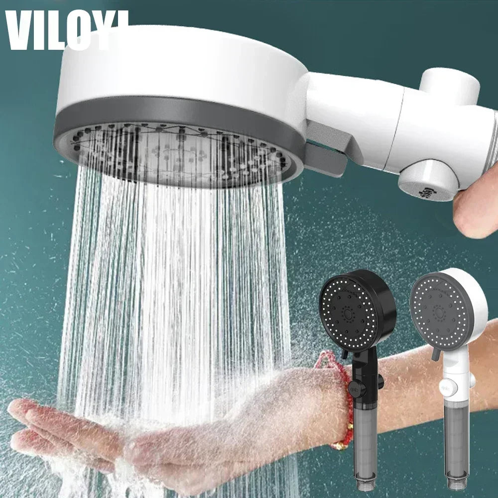 Bathing Showerhead Filtered Purify Water Filter One-Key on OFF Massage 10 Spray Modes High Pressure Shower Head Bath Accessory