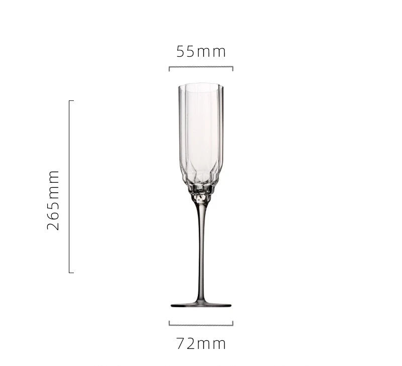 1PC Gold Diamond Red Wine Glass European Light Luxury Crystal Glass Household Tall Champagne Cup Whiskey Foreign Wine