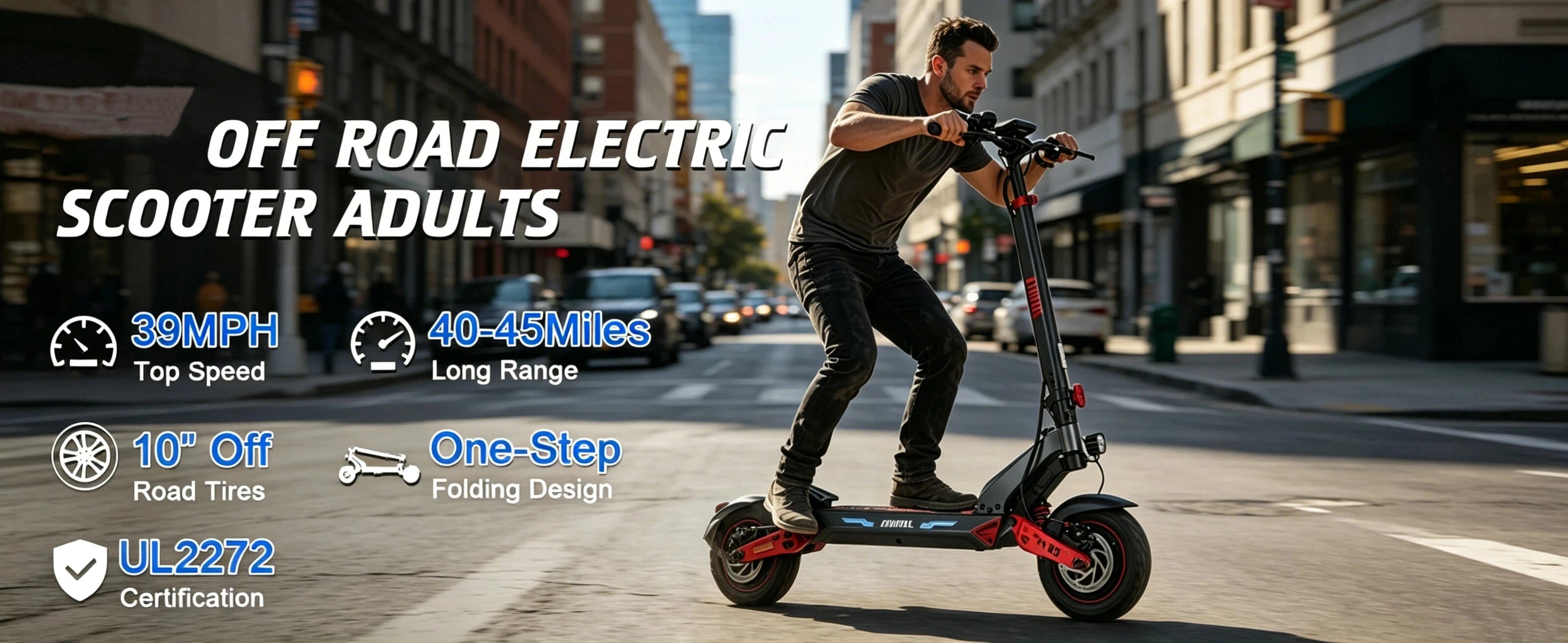 Electric Scooter Adults 2400W Dual Motor, 10" Off Road Tires, foldable, 48V 20Ah Battery, 45 Miles Long Range, Dual Disc Brake, US Stock