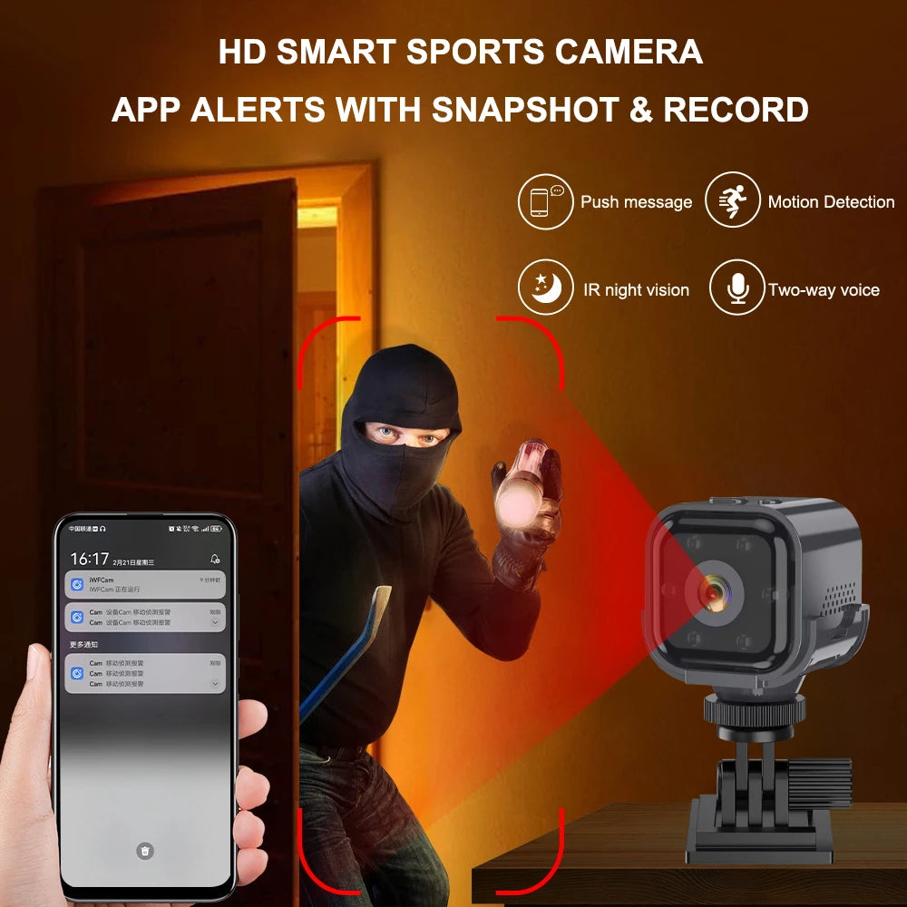 HD 1080P Camera Motion Detection Surveillance Camera Wireless Night Vision Pro Cam 960mAh for Indoor Outdoor Home Office