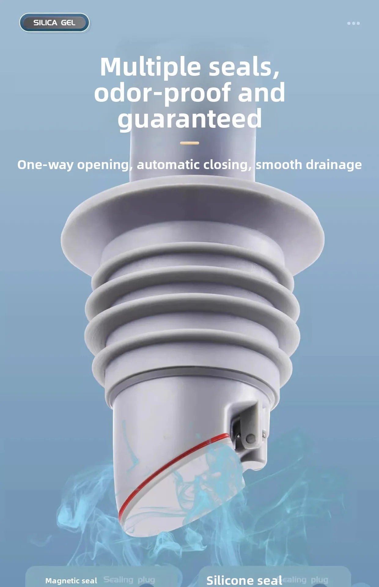 Sink Plug Sewer Pipe Sealing Ring Water Plug Floor Drain Shower Stopper Bathroom Accessories 70-75mm Silicone Drains Kitchen
