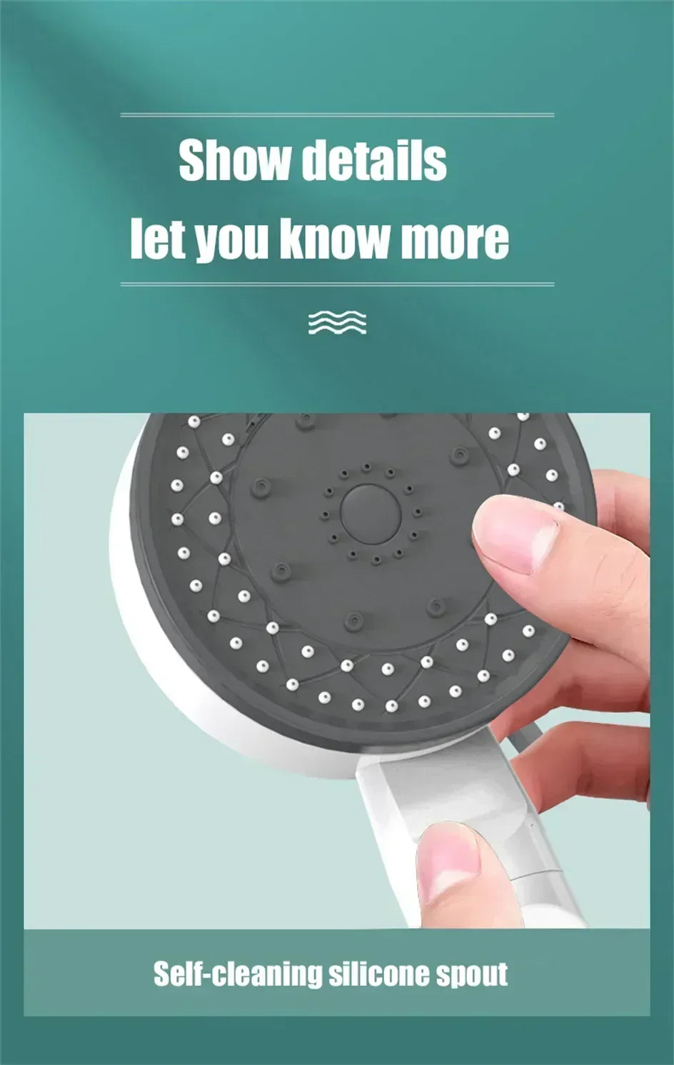 Bathing Showerhead Filtered Purify Water Filter One-Key on OFF Massage 10 Spray Modes High Pressure Shower Head Bath Accessory