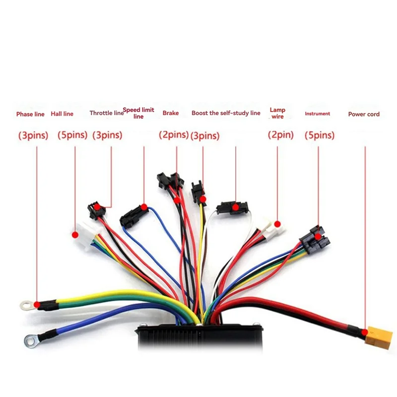 ABHT-Ebike Sine Wave Controller 36/48/52V 40A Brushless Controller And S-100 LCD Color Display E-Scooter Parts