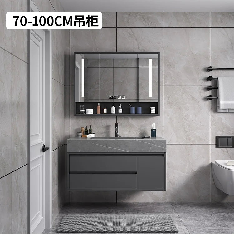 Washbasin Floor Bathroom Cabinets Vintage Drawer Light Toilet Bathroom Cabinets Intelligence Partition Mobiletto Bagno Furniture