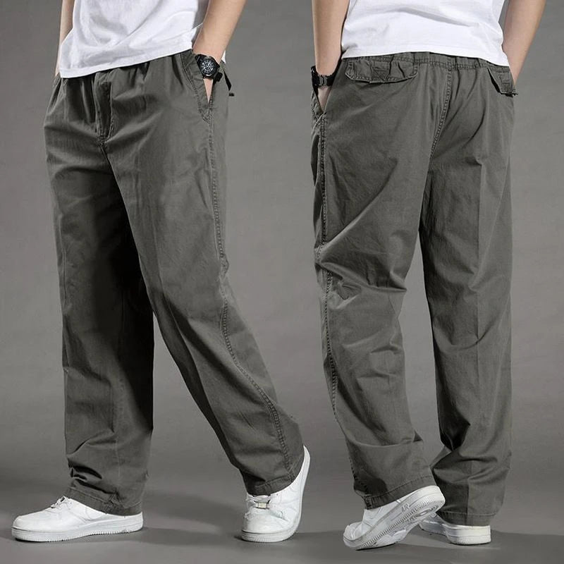 Men's Youth Casual Work Outdoor Hiking Straight Mid Waist Street Style Cargo Pants