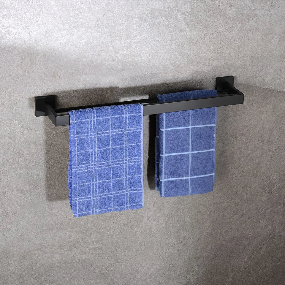 Matte Black Bathroom Hardware 304 Stainless Steel Towel Rack Toilet Paper Holder Liquid Soap Holder Towel Bar Toilet Accessories