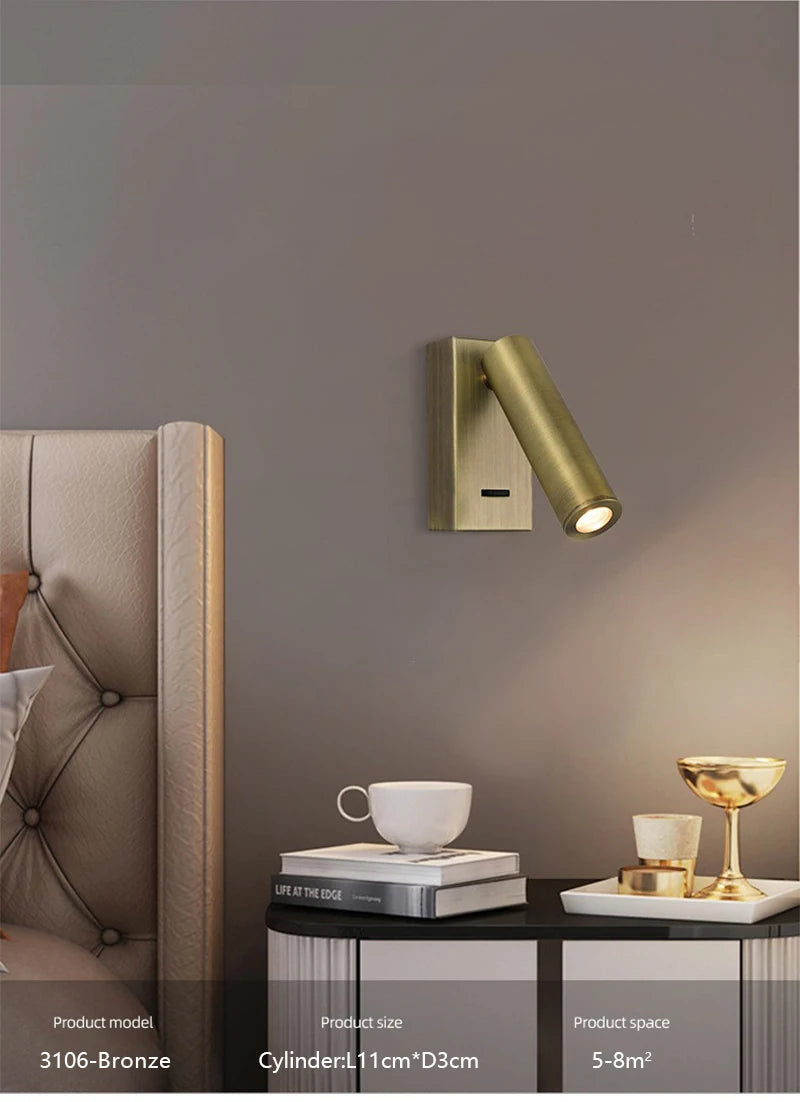 Modern LED Wall Lights Rotatable Adjustable Reading Lights Bedroom Bedside Living Room Study Room Household Lighting Fixtures