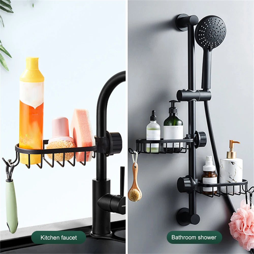 Bathroom Shower Rack Storage Rack Perforated Shower Storage Sponge Unidirectional Drainage Storage Rack Household And Household