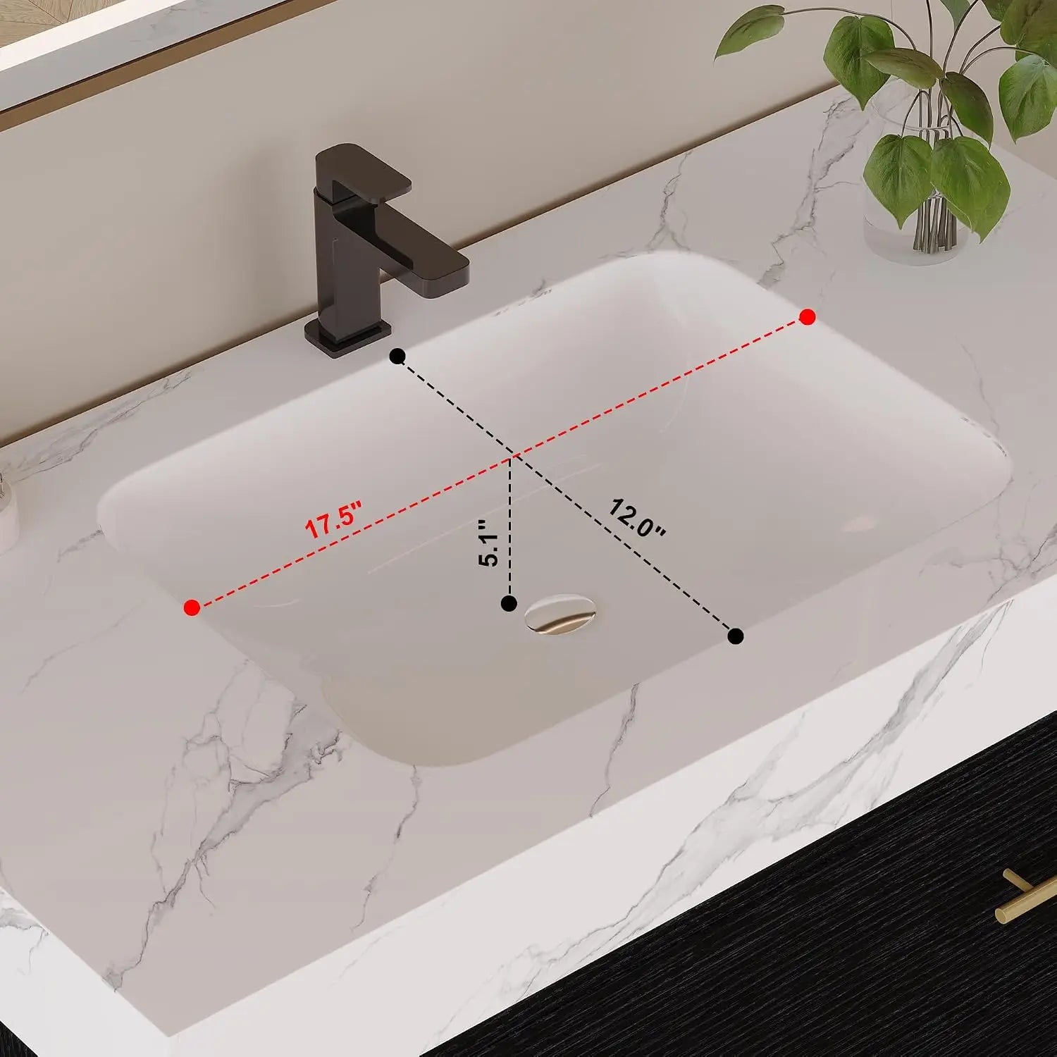 36" Bathroom Vanity with Sintered Stone Countertop – 1 Flip-Up Drawer + 2 Soft-Close Drawers + Open Shelf, Multi-Layer, Custom