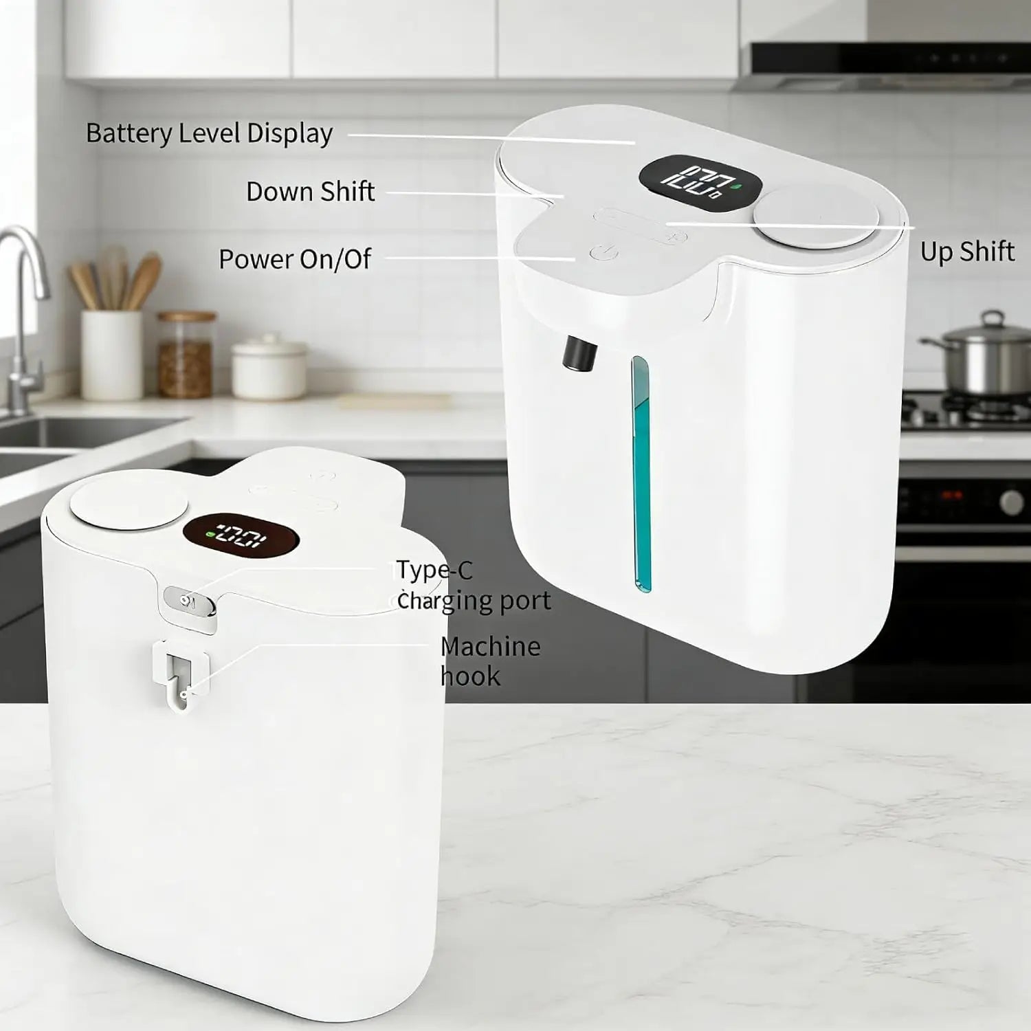 500ML Large Capacity HD Display 9-Gears Adjustable Foam/Liquid Control Automatic Sensor Soap Dispenser Portable Hand Wash Bottle