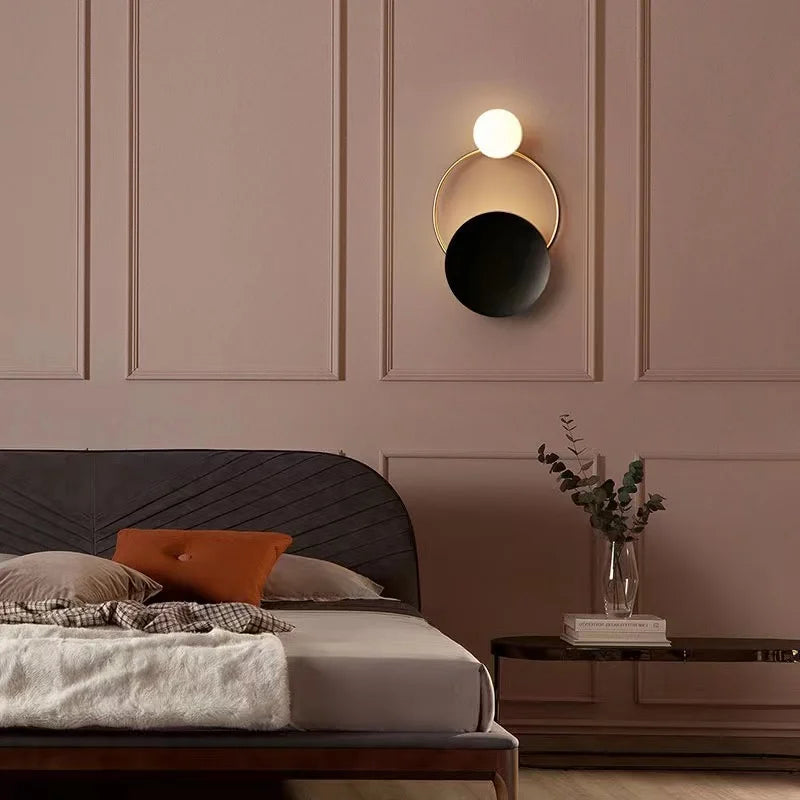 Nordic Modern Light Luxury Marble Wall Lamp Bedroom Background Led Lighting Decoration Creativity Mirror Aisle Sconce Indoor