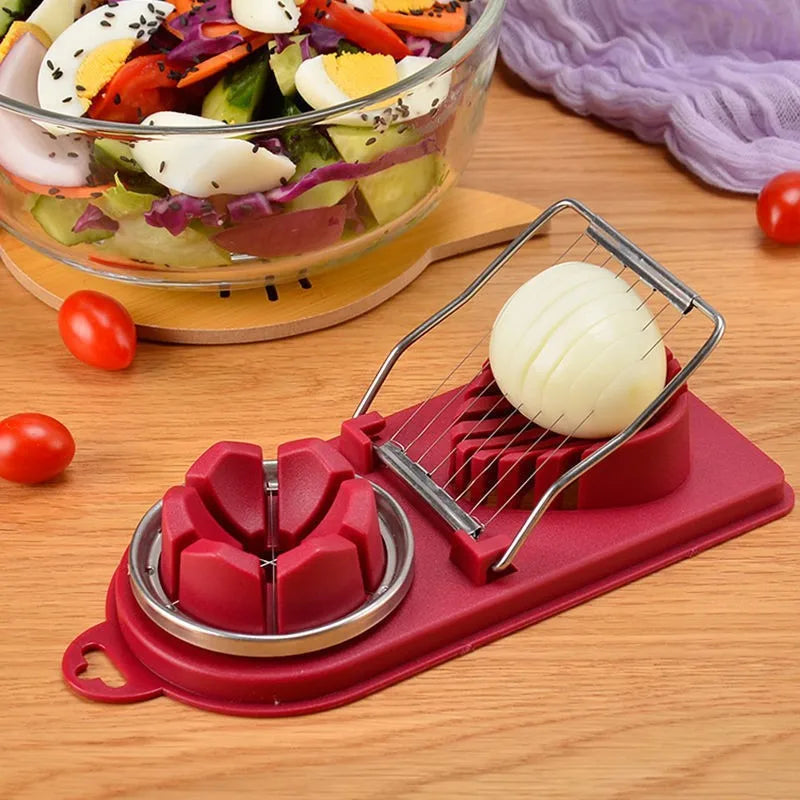 Multifunctional Egg Slicers Stainless Steel Slicer Fancy Splitter Egg Cutting Tool Home Two In One Egg Cutter Kitchen Gadgets