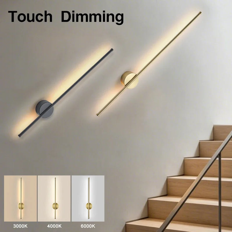 Indoor Touch Switch Dimmable LED Wall Lamps for TV Background Hardwired Long Press Dimming LED Wall Lights Wall Sconce Bedroom