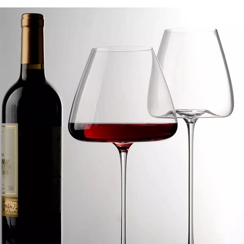 720ml Crystal Burgundy Wine Glasses Set Modern Fluted Design Dishwasher Safe for Red Wine Tasting Home Bar Decor Gift