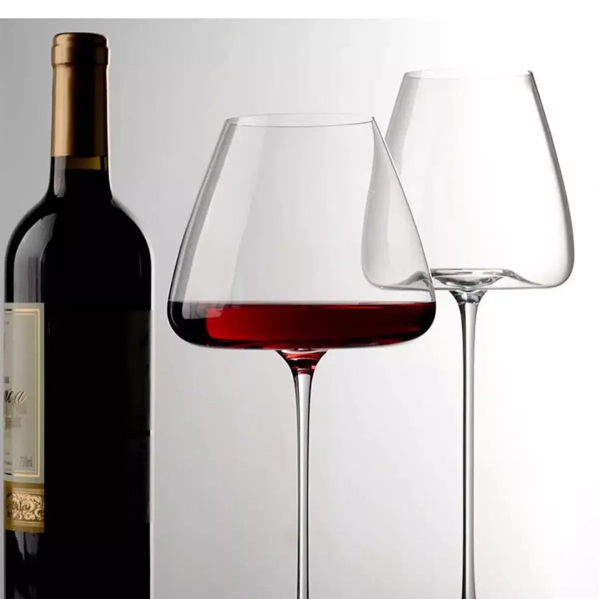 720ml Crystal Burgundy Wine Glasses Set Modern Fluted Design Dishwasher Safe for Red Wine Tasting Home Bar Decor Gift