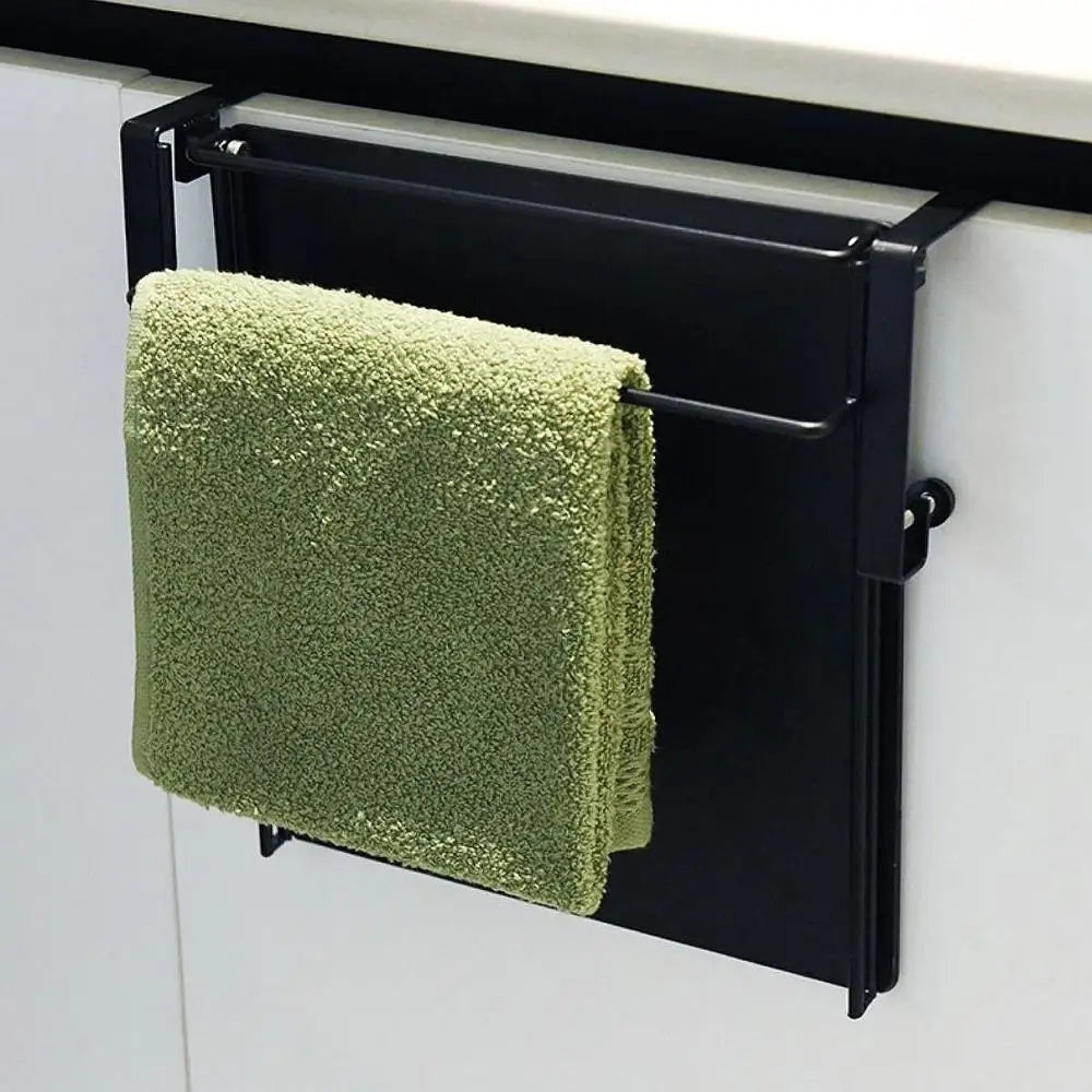 Foldable Design Cabinet Door Storage Rack With Towel Rack Countertop Cabinet Kitchen Shelf Door Mounted Storage Organizer