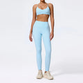 Ctenkevet Summer Women 2Pcs Sleeveless Sports Set Female Gym Two-piece Yoga Set High Waist Breathable legging Sportswear Women