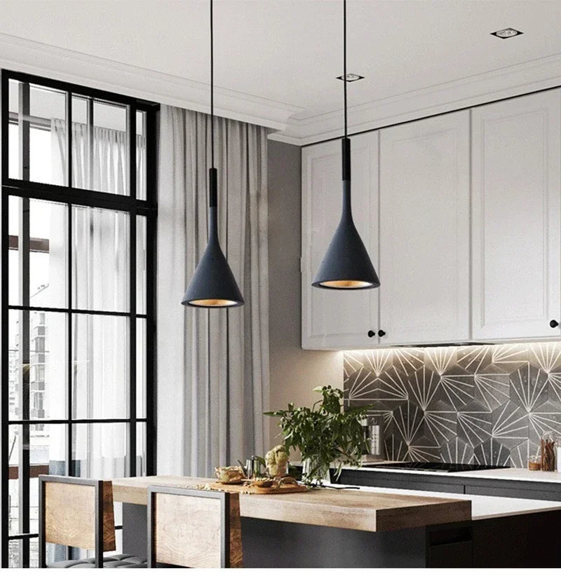 Modern Led Pendant Lights  White Light E27 for Kitchen Fixtures Bedroom Table Dining Room Hanging Lamp Lampshade Home Chandelier
