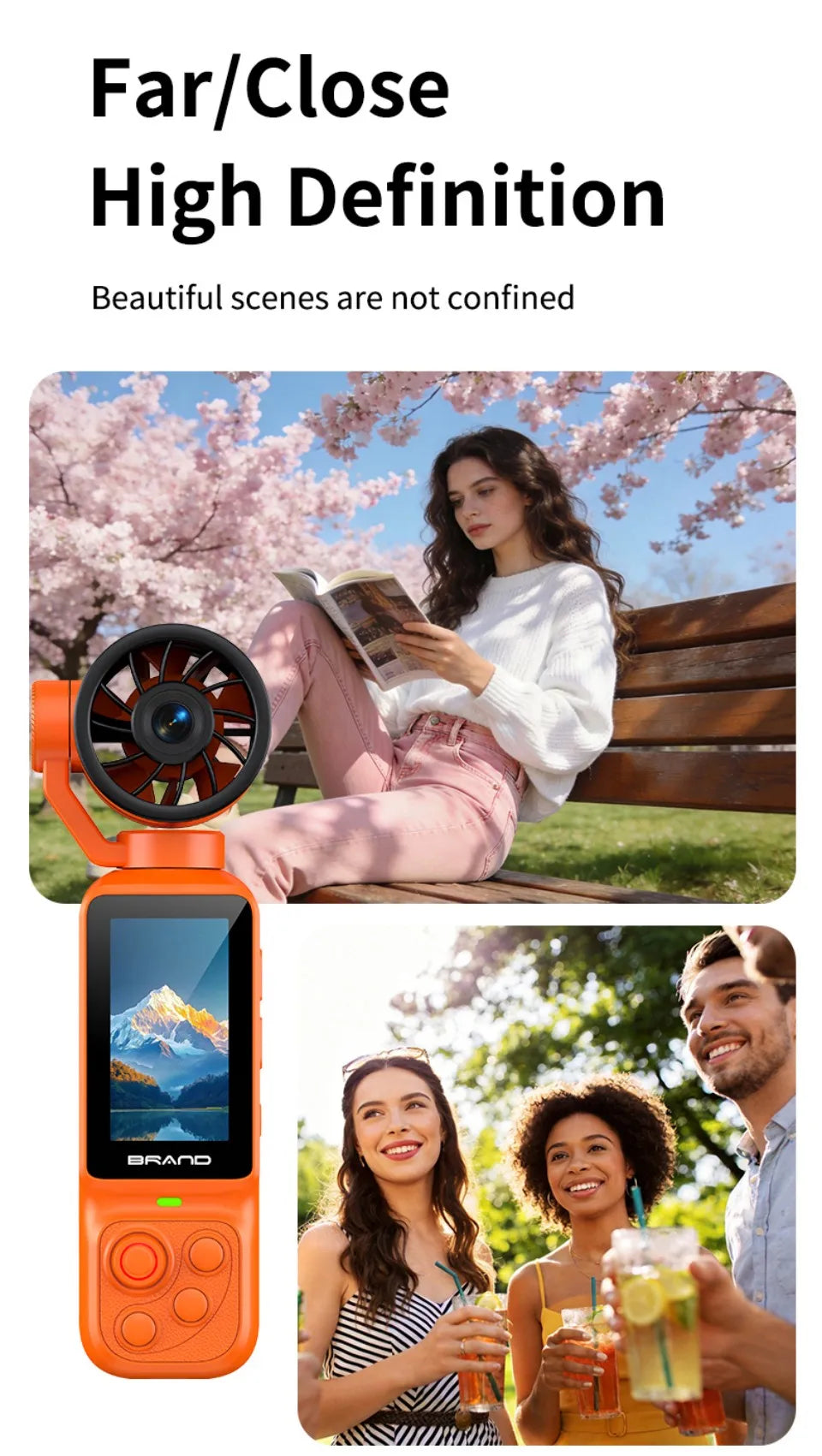 HD 2 in 1 Action Camera with 5 Speed High Speed Cooling Fan Video Recorder For Vlog YouTube Outdoor Shooting Handheld Action Cam
