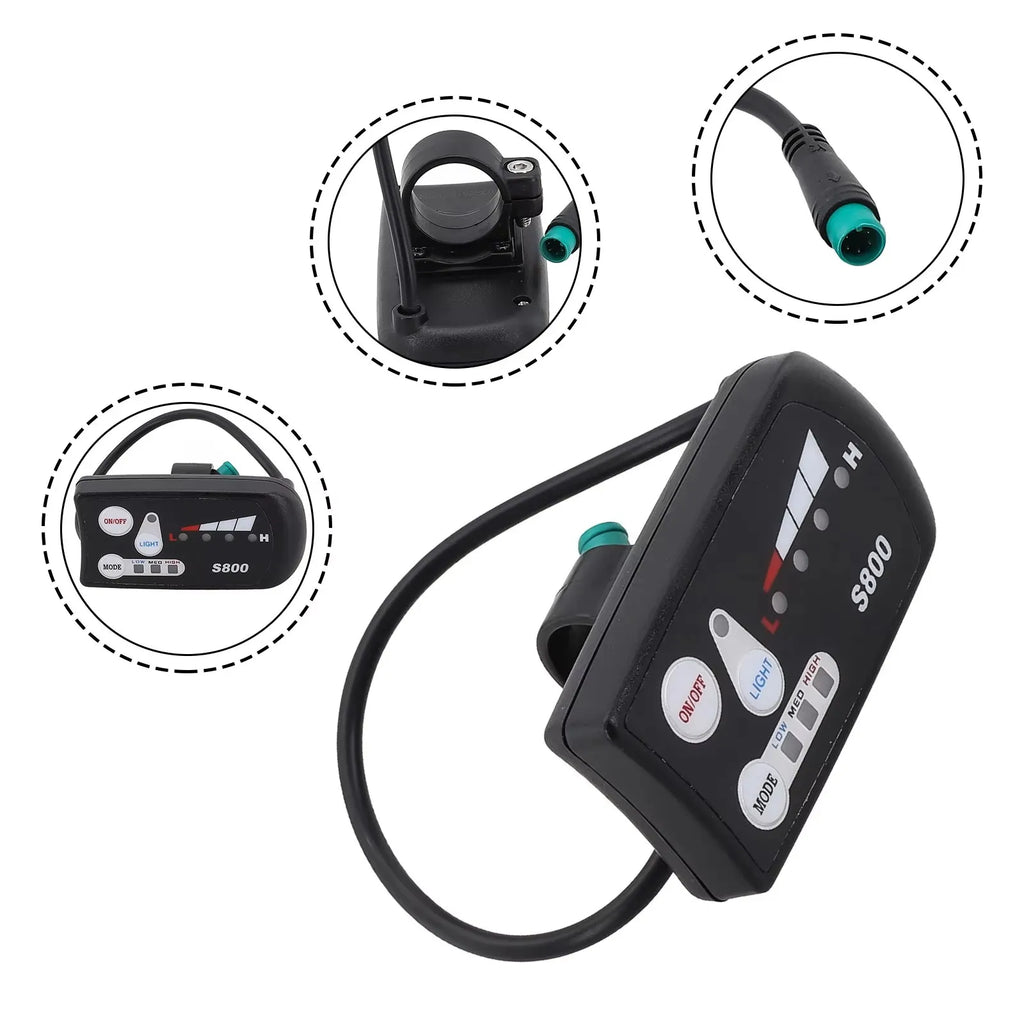 Electric Bike 30A Brushless Controller with SM Plug for 1000W Motor with LCD Display Panel S800 S830 E-scooter Meter Control UKC