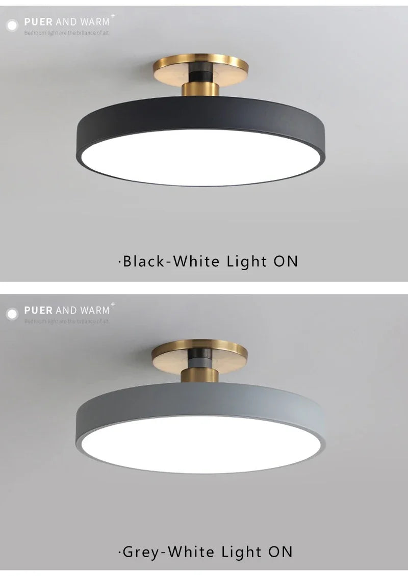Modern Macaron LED Ceiling Light Simple Circular Dimmable Pendant Light Living Room Bedroom Study Nordic Decorative Lighting