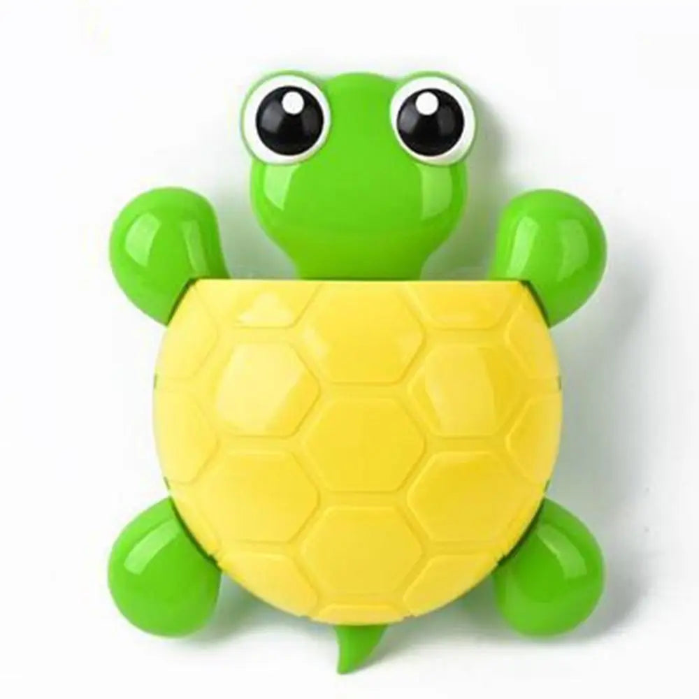 Cute Cartoon Tortoise Shaped Toothpaste Rack Strong Suction Cup Plastic Toothbrush Holder Bathroom Wall Suction Tooth Holder